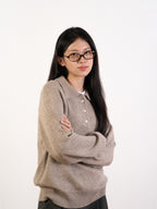 Yak Wool Collar Knit (Navy)