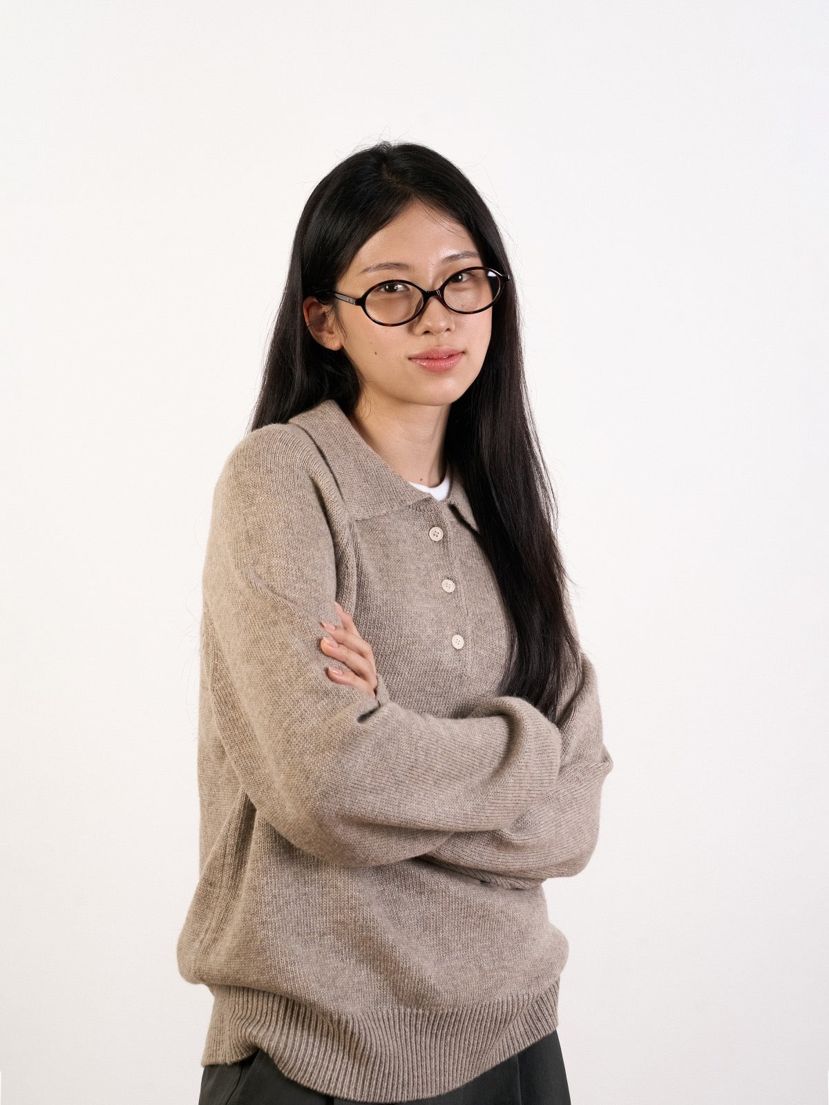 Yak Wool Collar Knit (Navy)