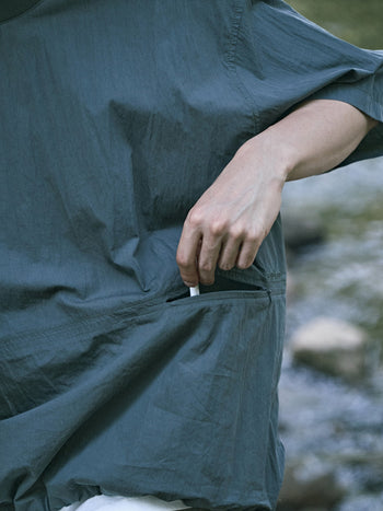 Pocket Volume String Half Tee (Charcoal)