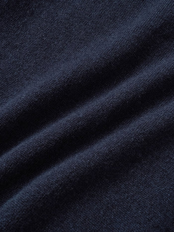 Layered Wool Crew Knit (Navy-Ivory)