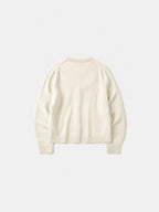 Soft Wool Round Cardigan (Cream)