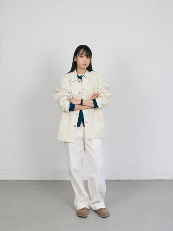 Twill Cotton Chore Jacket (Ecru)