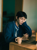 Daily Fine Wool Cardigan (Navy)
