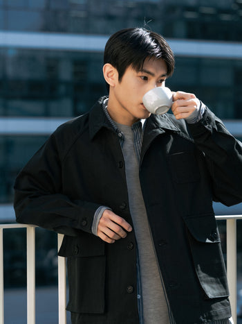 City Worker French Jacket (Blue Gray)