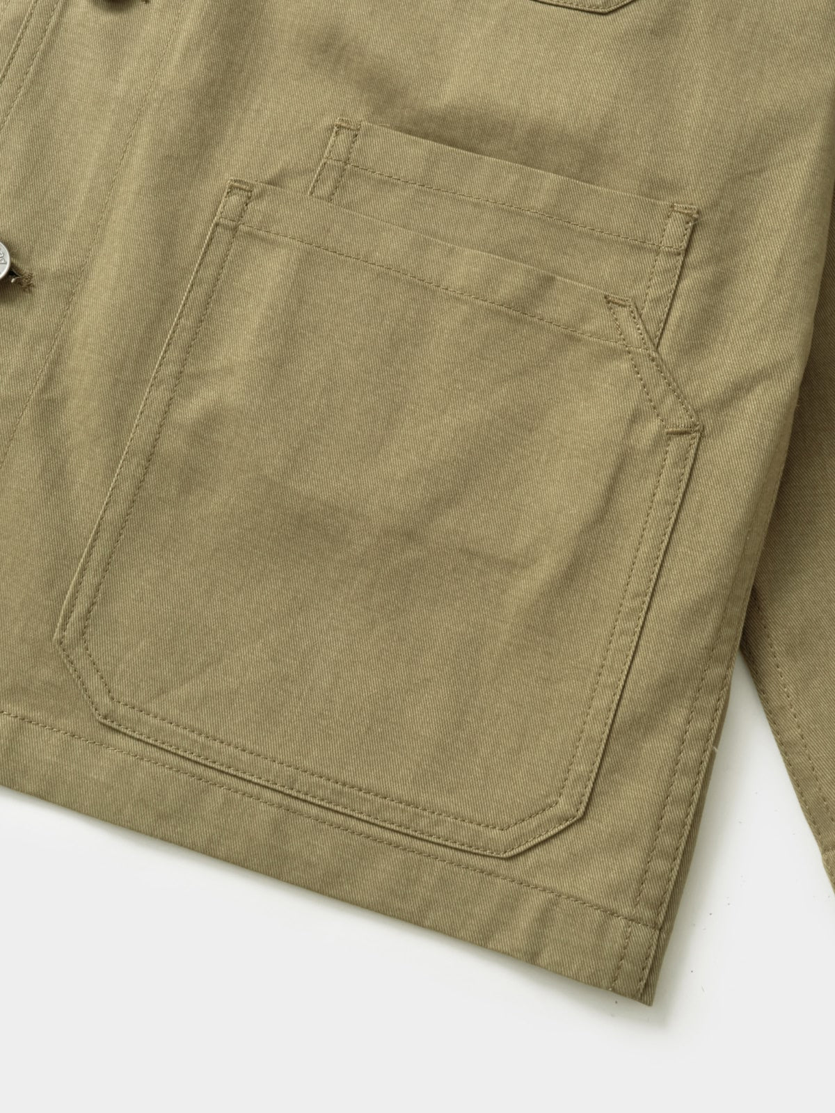 Twill Cotton Chore Jacket (Light Khaki)