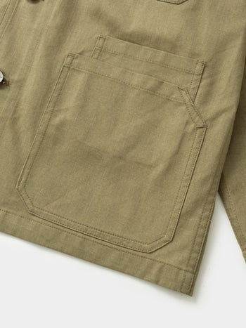 Twill Cotton Chore Jacket (Light Khaki)