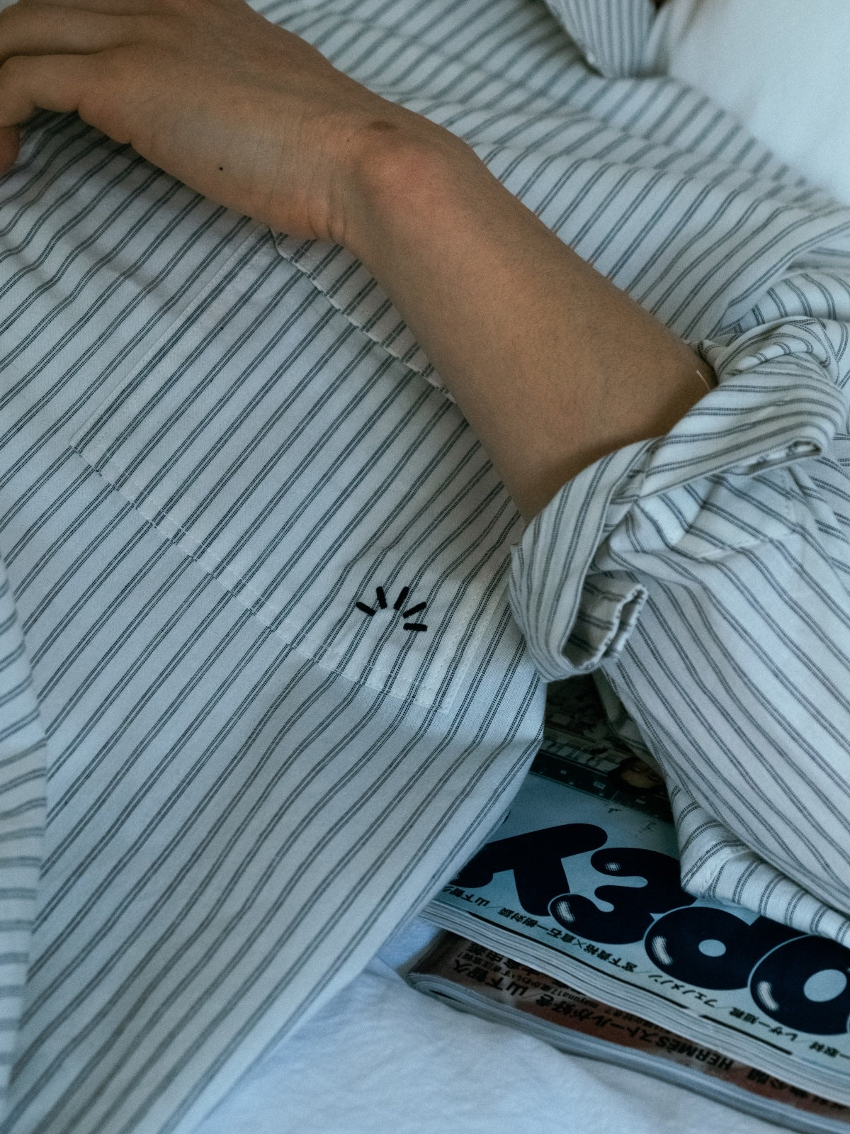Everyday Pocket Stripe Shirts (White)