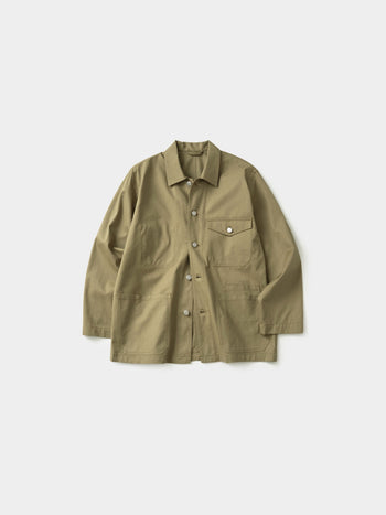 Twill Cotton Chore Jacket (Light Khaki)