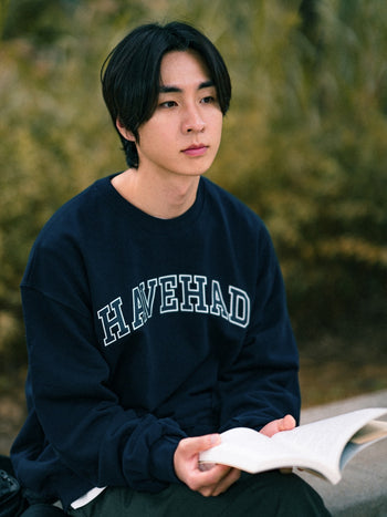 Classic Slab Logo Sweatshirts (Navy)