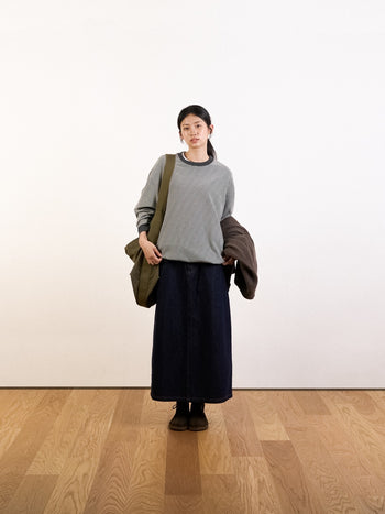 Double Stripe String Tee (Charcoal)