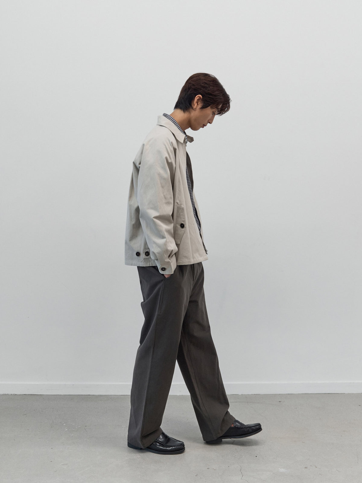 Glen Cotton Drizzler Jacket (Beige)