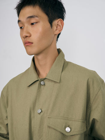 Twill Cotton Chore Jacket (Light Khaki)