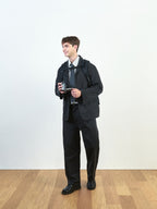City Worker Pin-tuck Trouser (Navy)