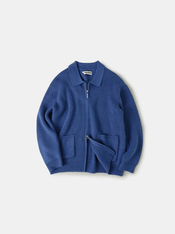 2way Zip-up Cardigan (Blue)