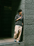 Airy Cotton Collar Knit (Charcoal)