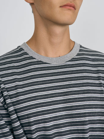 Stripe Long Sleeve Tee (Stripe Charcoal)