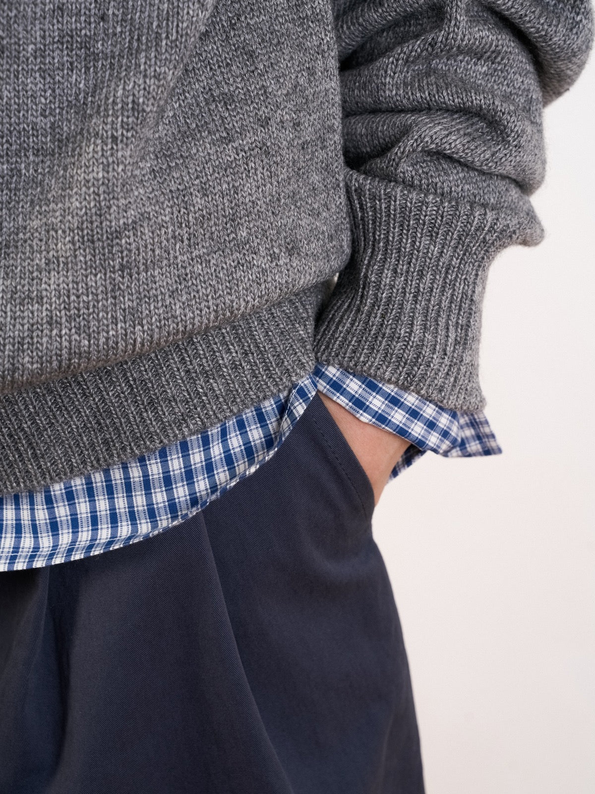 Yak Wool Crewneck Sweater (Navy)