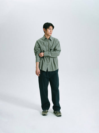 Classic Check Western Shirts (Olive Green)