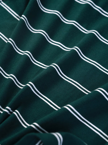 Oversized Stripe Polo Shirts (Green)