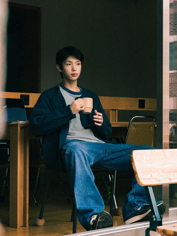 Double Stripe String Tee (Blue Green)