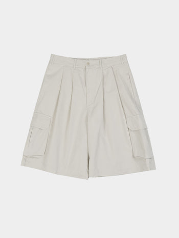 Utility Pin-tuck Cargo Shorts - Ecru | A3 (XL)