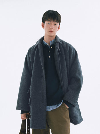 City Wool Half Coat (Navy)