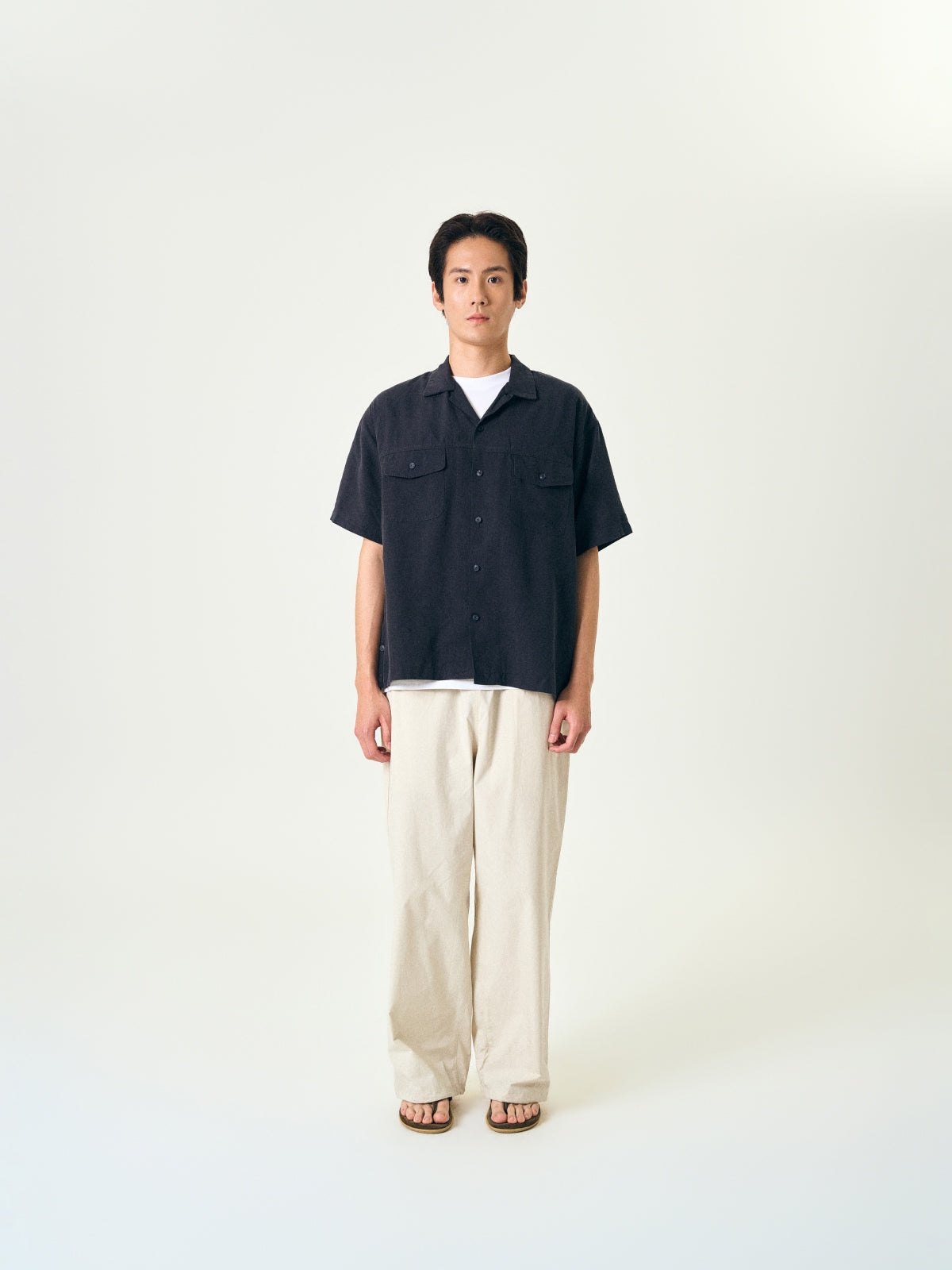 Double Pocket Slub Shirts (White)