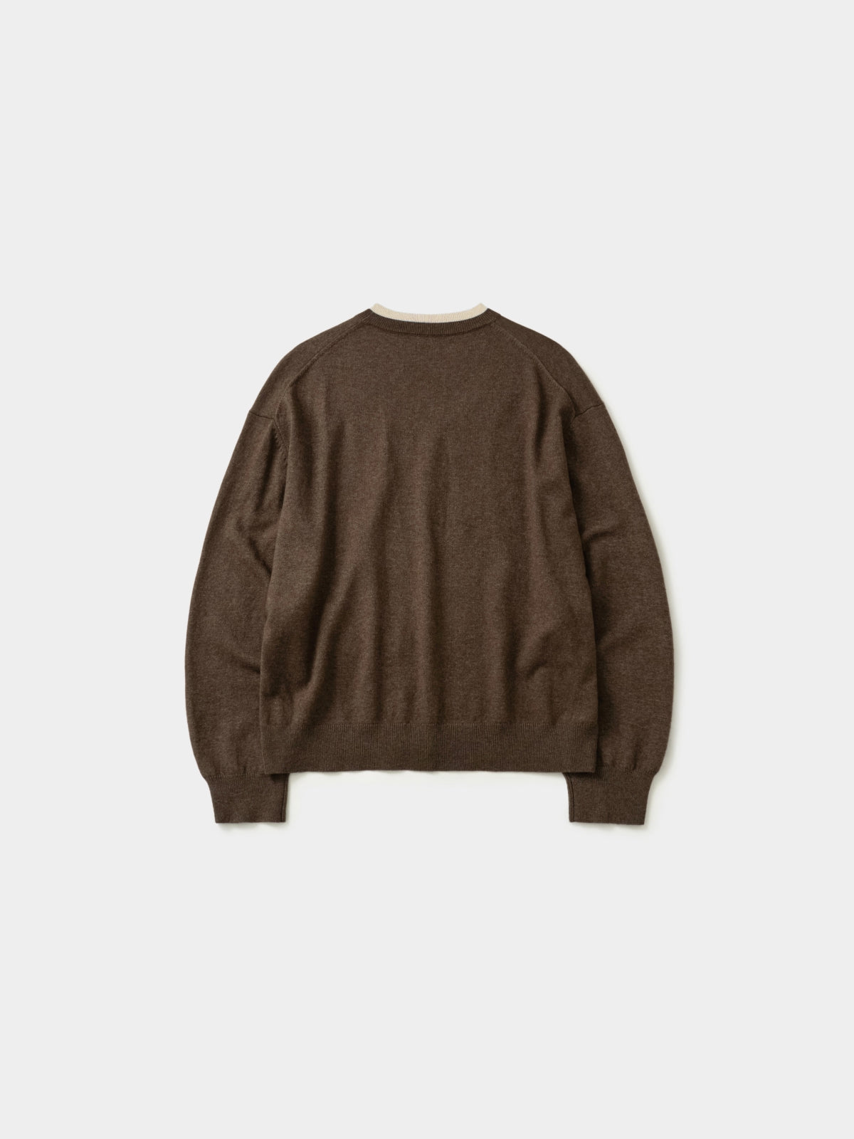 Layered Wool Round Knit (Brown-Ivory)