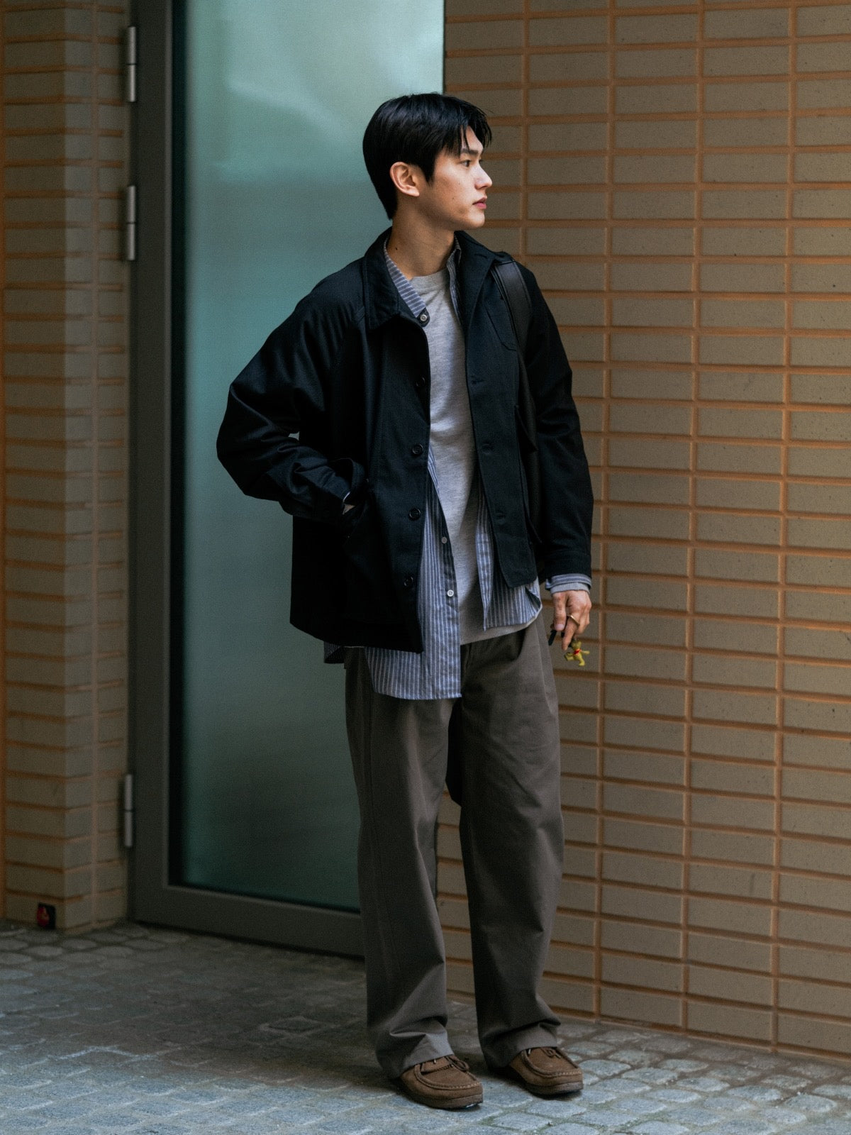 City Worker Pin-tuck Trouser (Blue Gray)