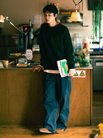 Yak Wool Crewneck Sweater (Deep Green)