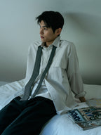 Everyday Pocket Stripe Shirts (Blue Gray)