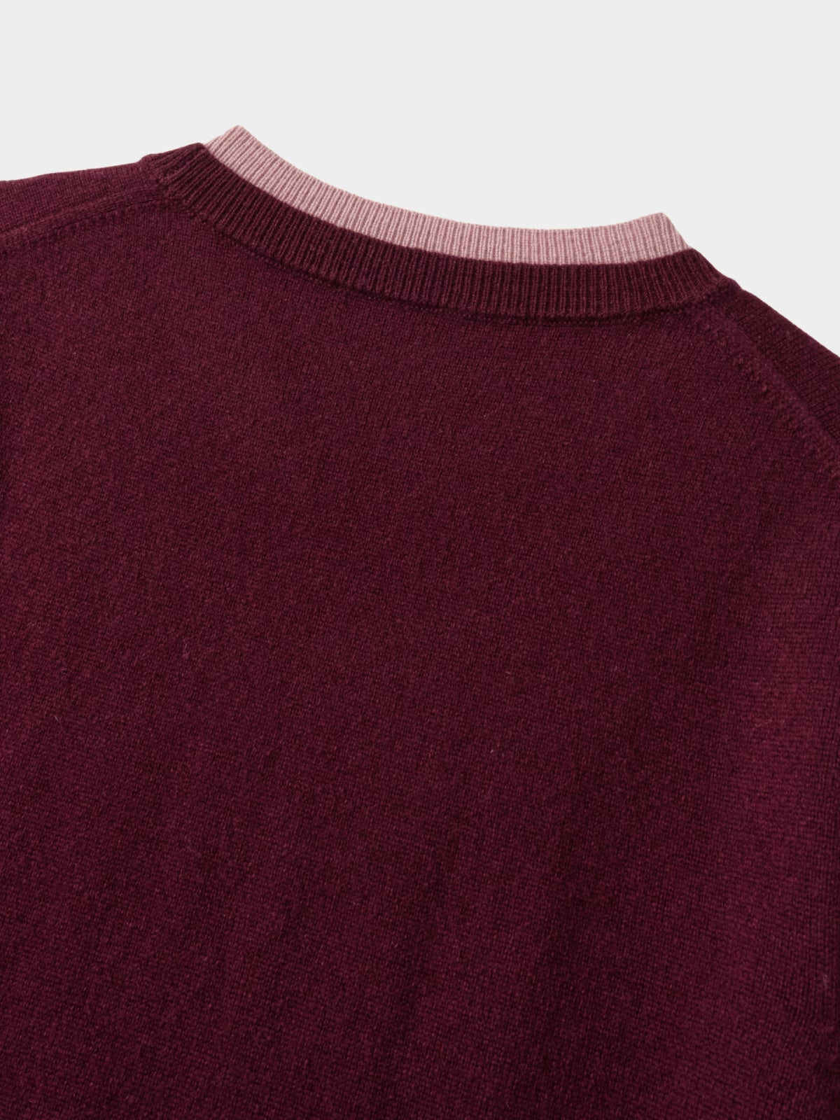 Layered Wool Round Knit (Burgundy-Pink)