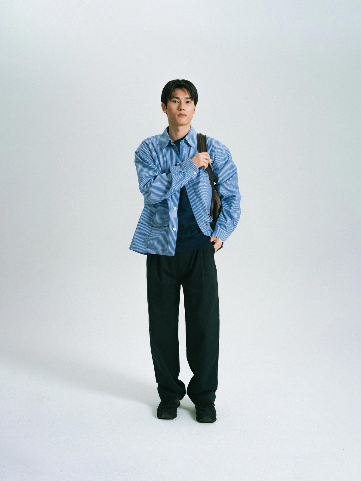 Field Pocket Shirt Jacket (Stripe White)