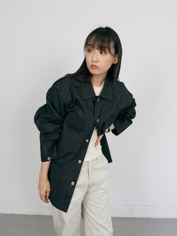 Twill Cotton Chore Jacket (Charcoal)