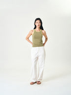 U-neck Sleeveless Top (Navy)