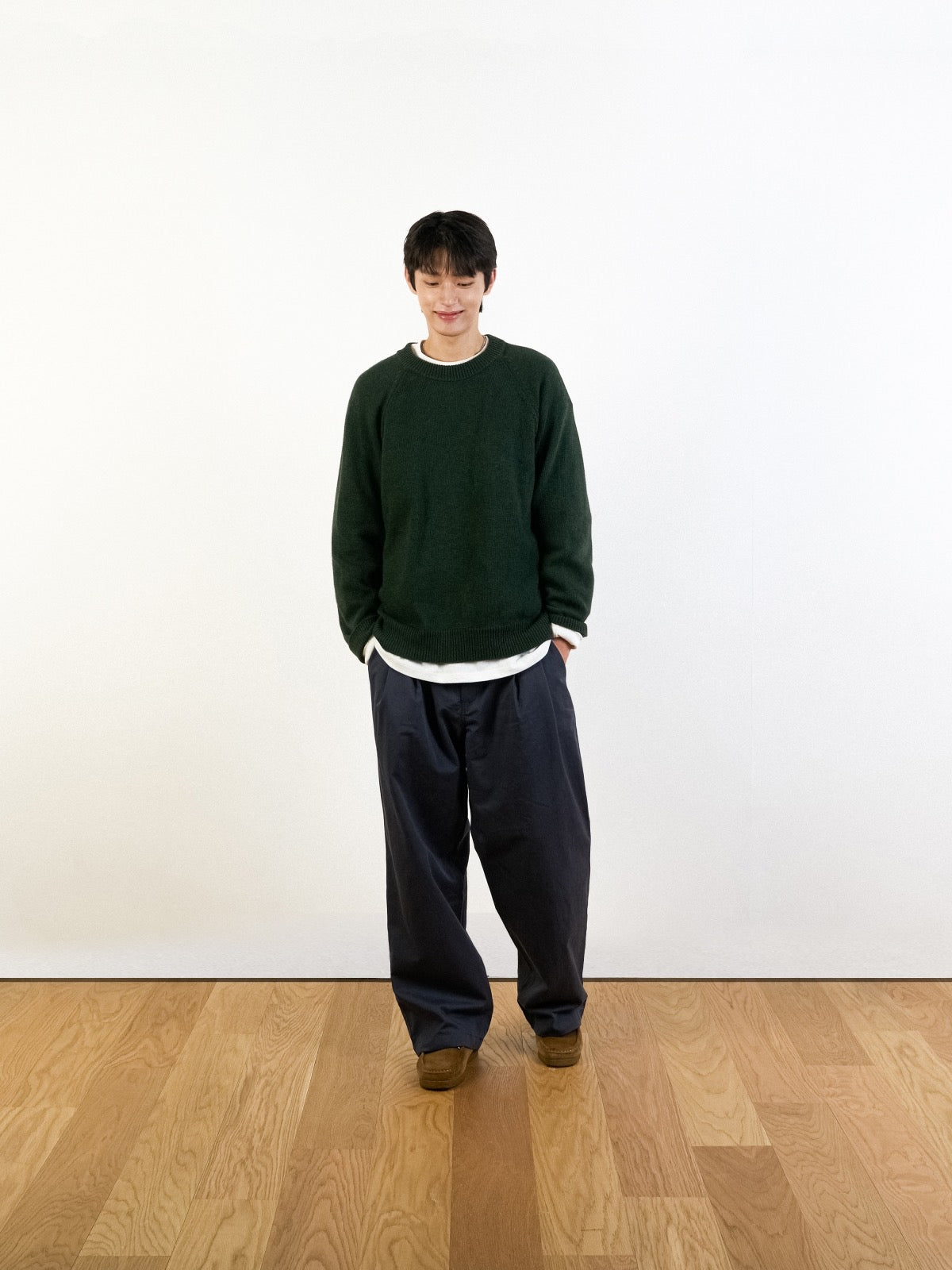 Yak Wool Crewneck Sweater (Navy)