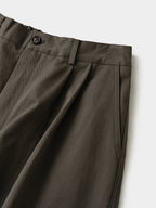 City Worker Pin-tuck Trouser (Ash Brown)