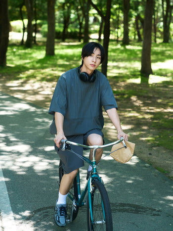 Pocket Volume String Half Tee (Charcoal)