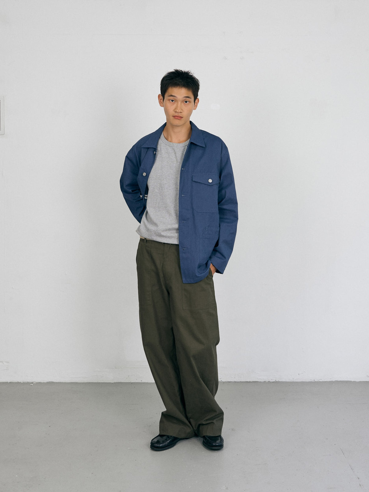 Twill Cotton Chore Jacket (Blue)