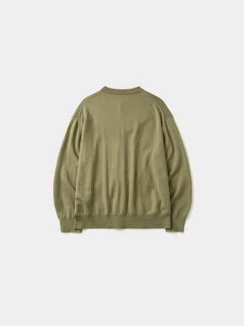 Daily Wool Round Cardigan (Olive)