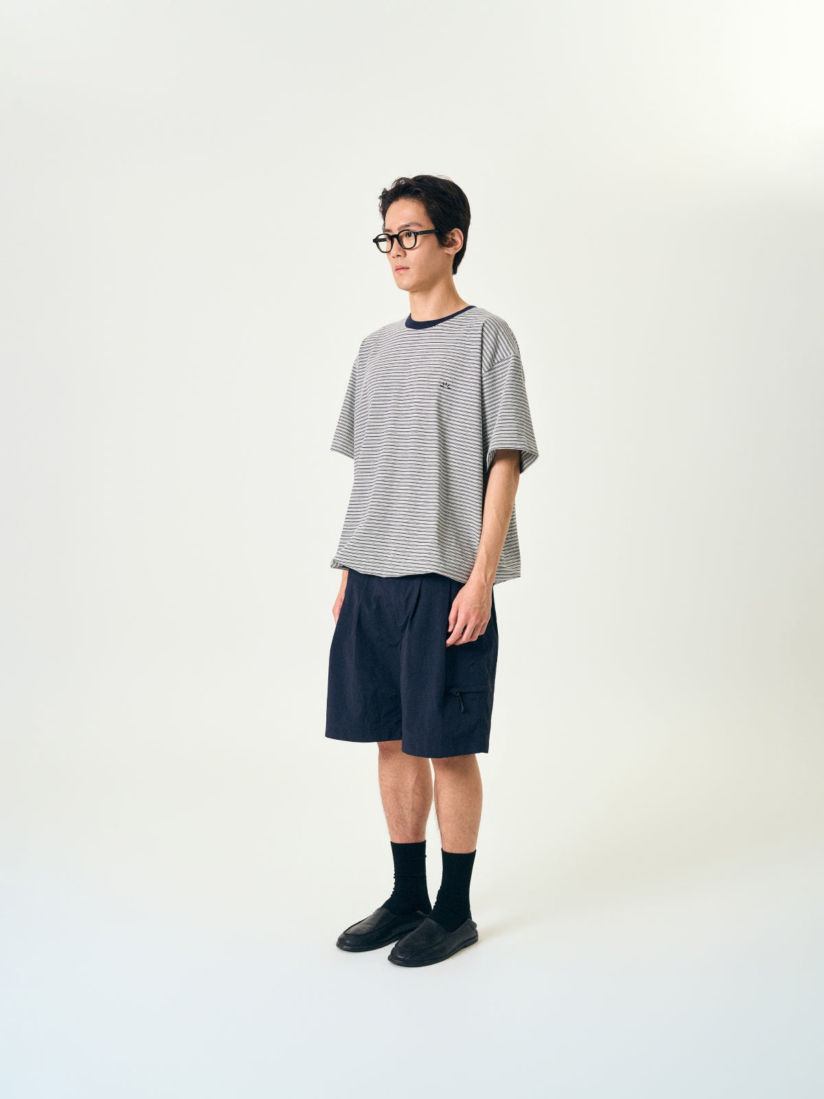 Relaxed Half Stripe String Tee (Stripe Navy)
