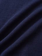 Airy Cotton Collar Knit (Navy)