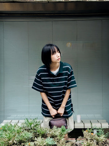 Oversized Stripe Polo Shirts (Green)