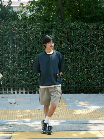 Utility Pin-tuck Cargo Shorts (Light Olive)