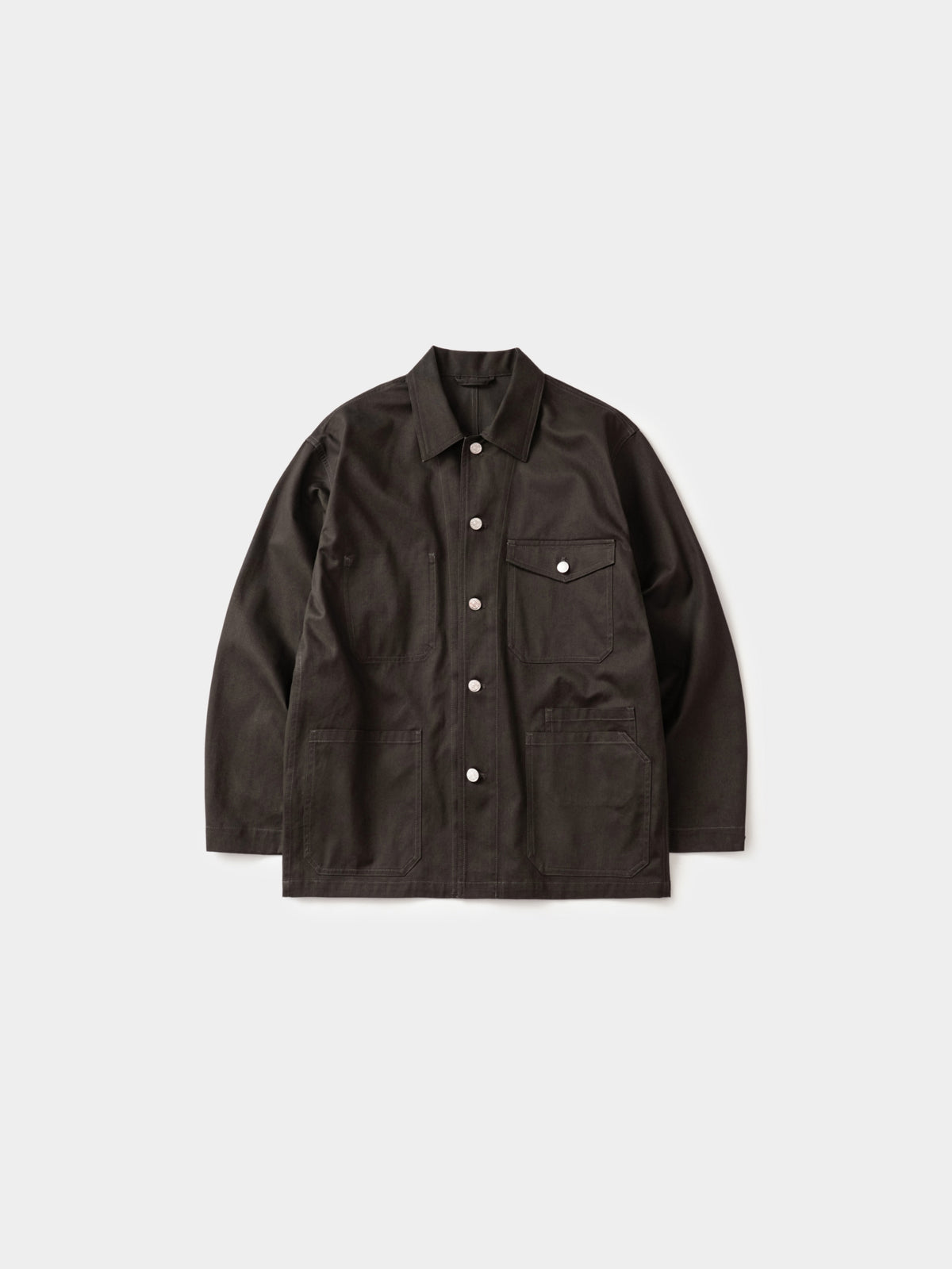 Twill Cotton Chore Jacket (Charcoal)