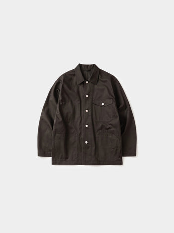 Twill Cotton Chore Jacket (Charcoal)