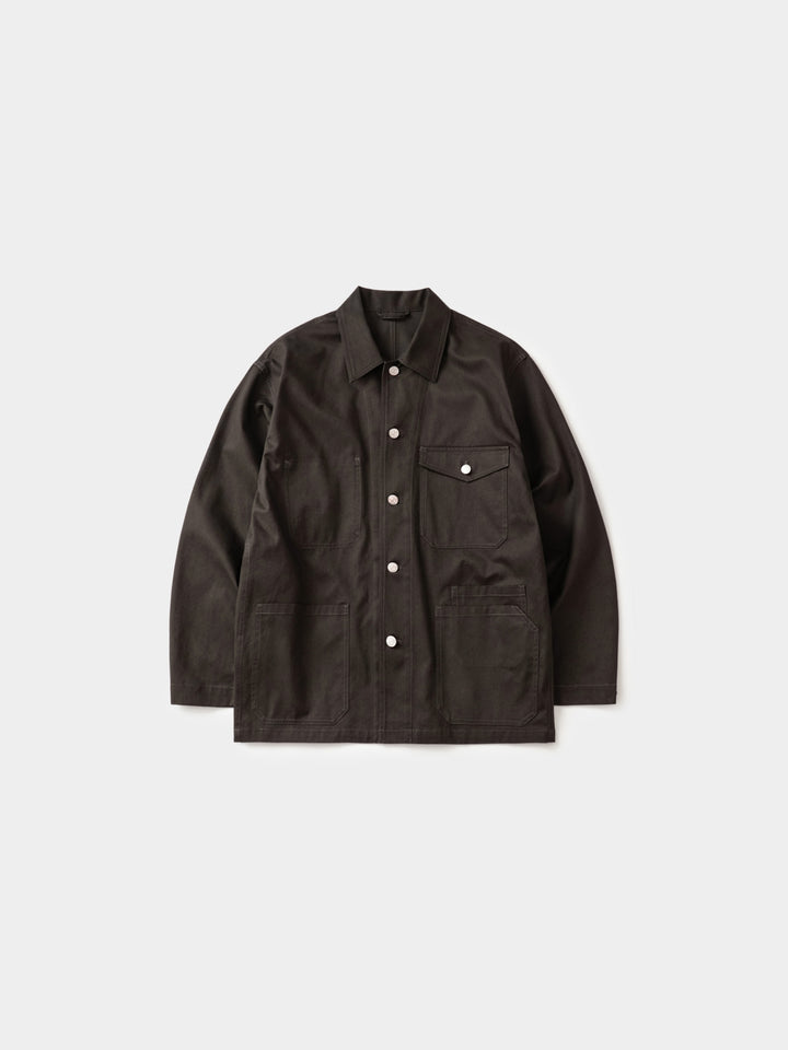 Twill Cotton Chore Jacket (Charcoal)