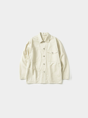 Twill Cotton Chore Jacket (Ecru)