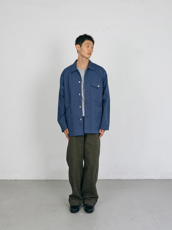 Twill Cotton Chore Jacket (Blue)