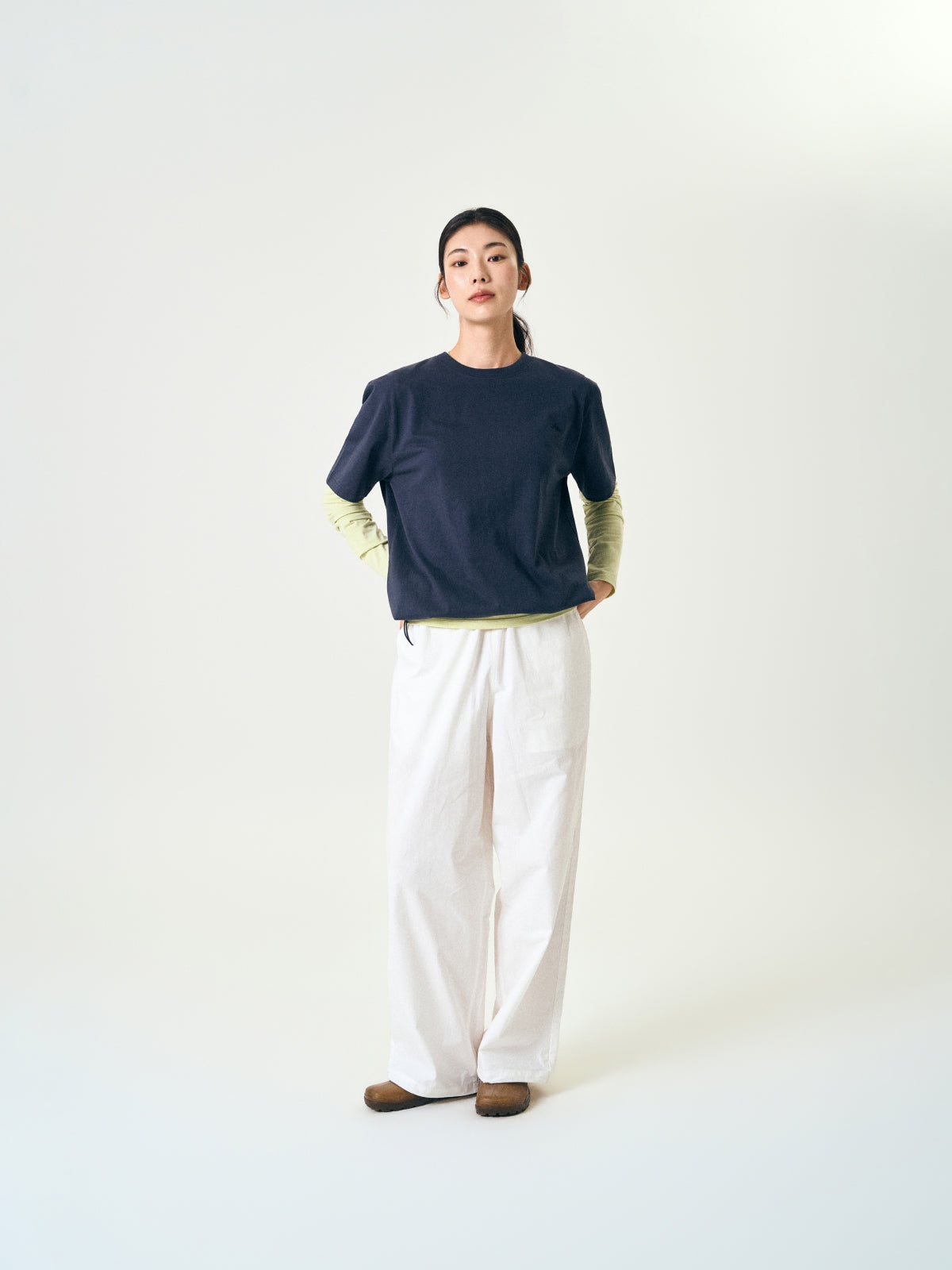 Relaxed Half String Tee (Melange Gray)